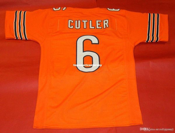 

retro #6 jay cutler custom mitchell & ness jersey orange mens stitching s-5xl,6xl football jerseys running, Black;blue
