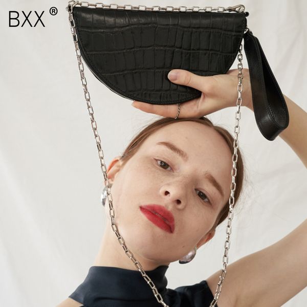 

bxx] women's single shoulder crossbody bag all-match flap 2020 fashion tide female crocodile grain chain handbag hf774
