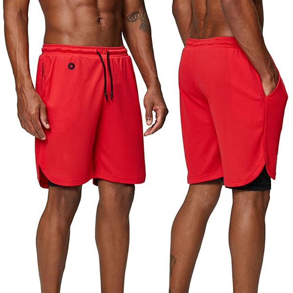 

running shorts with pocket 2 in 1 joggers security pockets double layer fitness jogging gym men sports, Black;blue