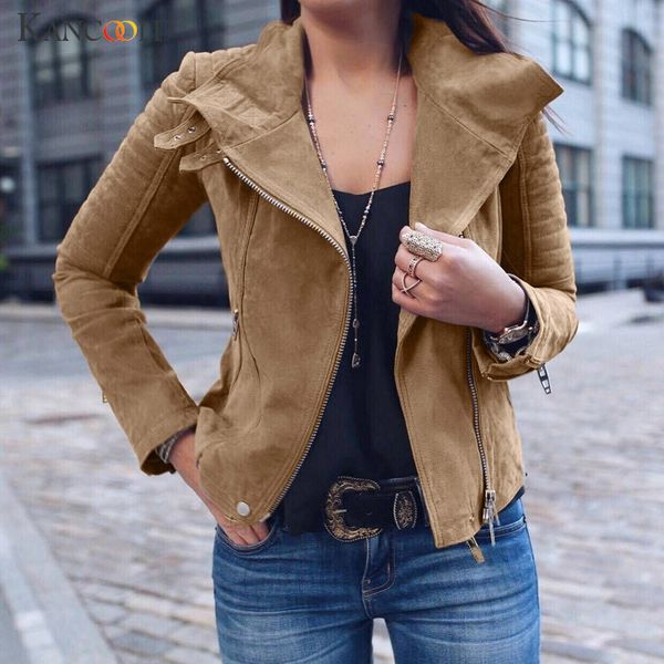 

kancoold coats womens ladies retro rivet zipper up bomber jacket outwear casual fashion new coats and jackets women 2019aug20, Black;brown