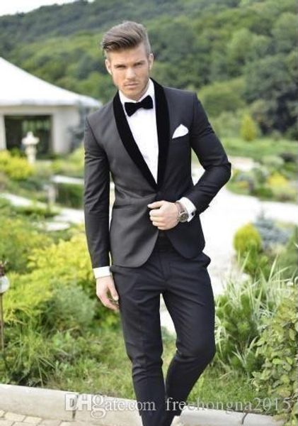 

custom velvet shawl lapel handsome black men suits 2018 wedding slim fit tuxedos groom 2 piece (jacket+pants)men suits prom, White;black