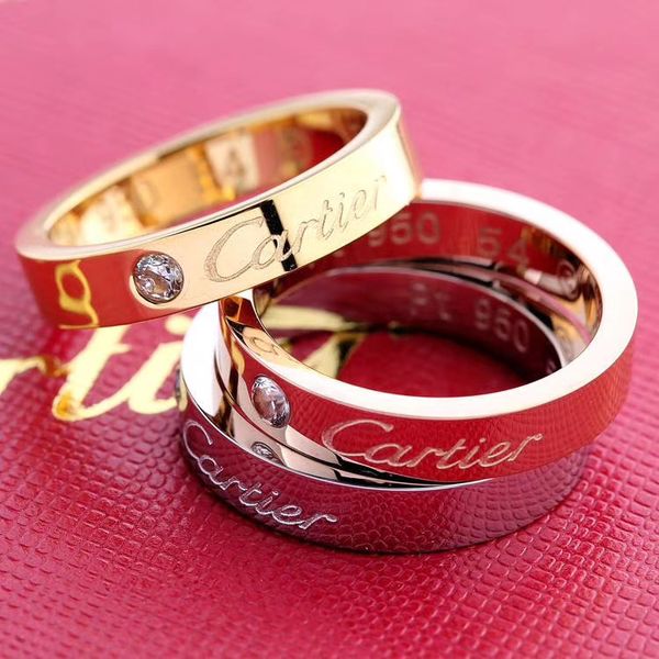

2020 designer couple rings for women luxury engagement cartier rings for men jewelry high-end fashion gift box