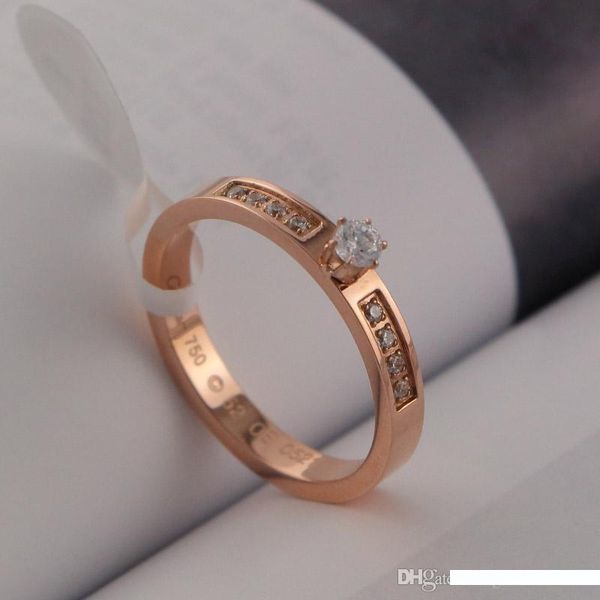

famous brand 316l titanium steel ring rose ring annotated brand gift set for couples and friends gifts, Silver