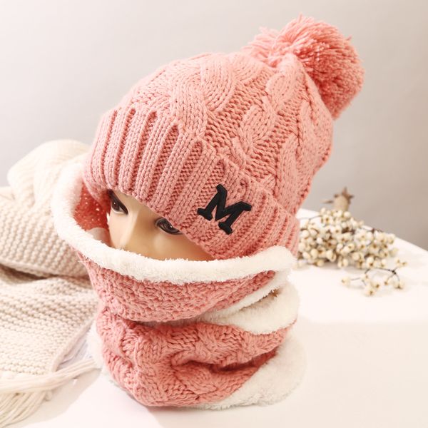 

winter ladies wool hat plus velvet warm hat knit cap outdoor bib mask three-piece new berets caps for women french, Blue;gray