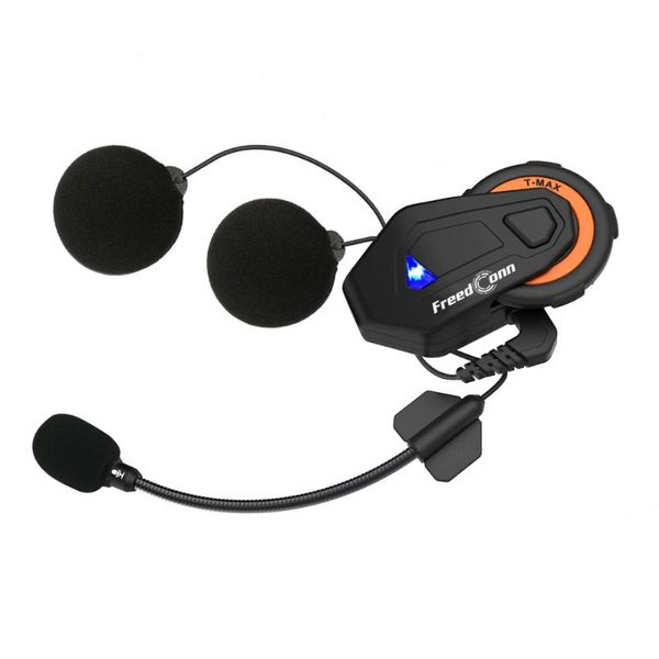 

2pcs/lot conn t-max helmet bluetooth v4.1 intercom headset motorcycle 1000m 6 riders group talk system fm radio