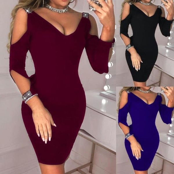 

womens v neck cocktail mini dress ladies party pencil short dresses, White;black