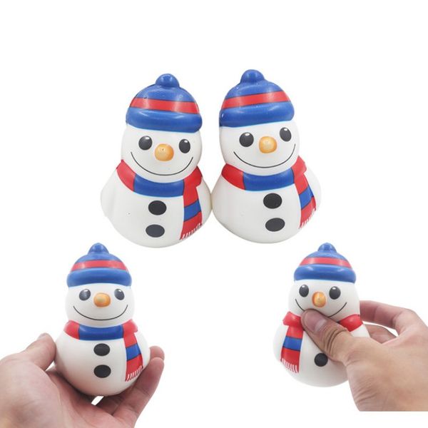 

cute snowman christmas snowman kawaii squishies slow rising antistress squeeze toys easter charms ice cream cake kids gift