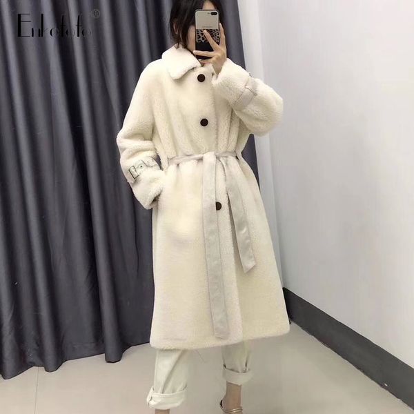Damen Pelz Futter Mantel Frauen Winter Warme Starke Lange Damen Pelz Futter Mantel Frauen Winter Warme Starke Lange