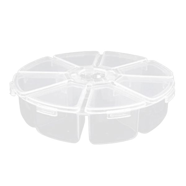 

9 grids jewelry dividers box organizer clear plastic case storage container for beads, jewelry, nail art, small items crafts (dia.10cm