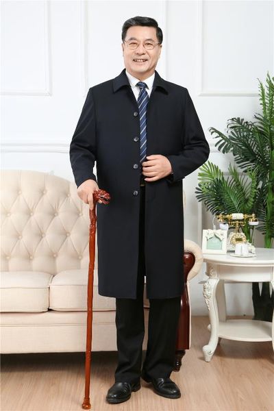 

men's trench coats 2021 spring and autumn x-long jackets wool blend windbreaker man overwear business casual, Tan;black