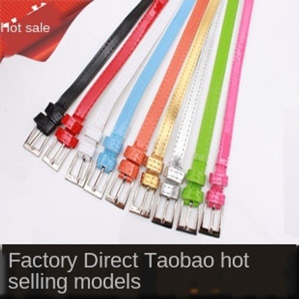 

season multi women's thin all-match gift season multicolor candy women's thin all-match candy color belt gift belt, Black;brown