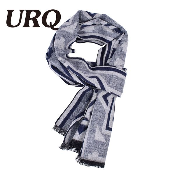 

urq] men's scarf unique design autumn and winter fashion scarves men warm acrylic scarves artical cashmere wraps a3a18918, Blue;gray