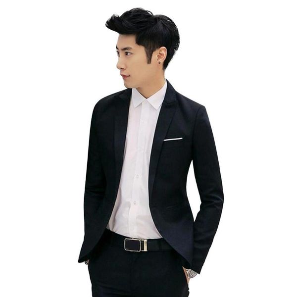 

мужская мода one button brand blazer британская стиль бизнес повседневный slim fit костюм куртка мужской пиджаки пальто terno мужчина для, White;black