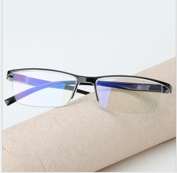 

new half-frame fashionable trimmed old-fashioned glasses for men and women, White;black