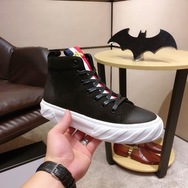 

louv fashion men's casual shoes lace designer comfort pretty men sneakers casual genuine leather shoes men sneakers shoes, Black