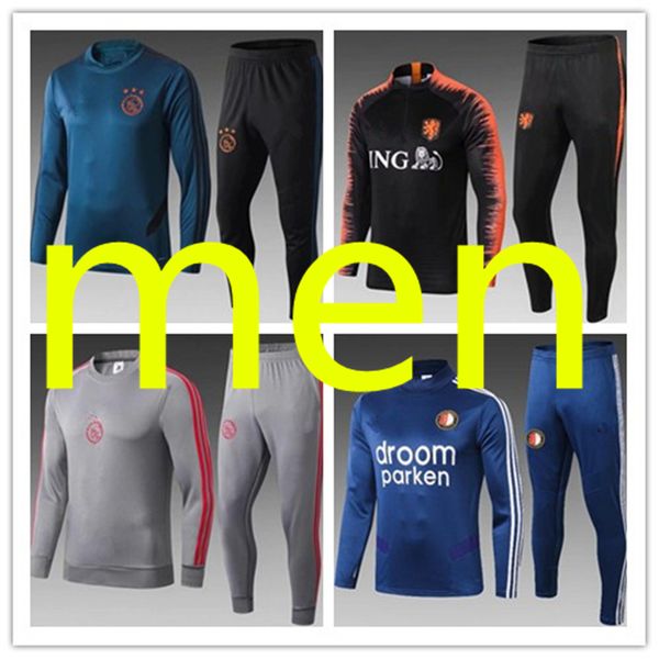 

men soccer tracksuit football training tracksuit 19 20 men s clothing tracksuits jogging survÃªtement ajax retro 2020 chandal training, Black;blue