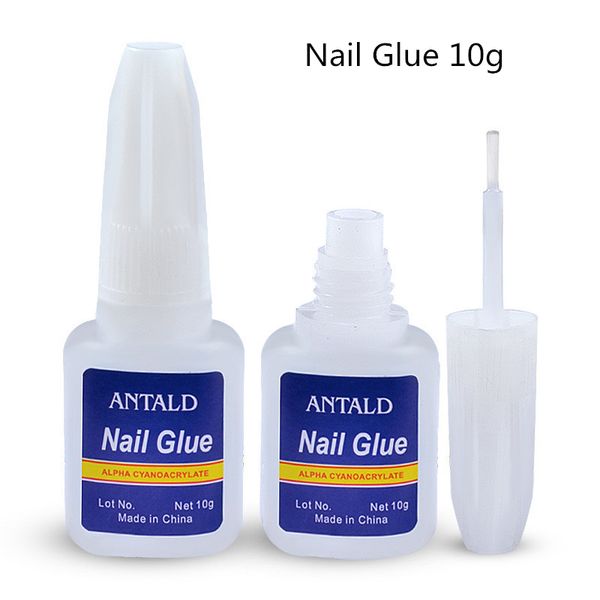 

10g nail glue with brush for tips false gel nails decoration rhinestones, Red;pink