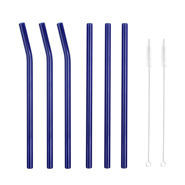 

6pcs heat resistant environmental protection glass straw
