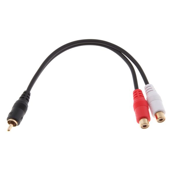 

rca male to 2x rca female stereo audio splitter adapter extension cable