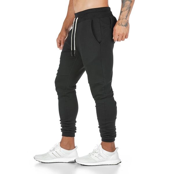 

mens running pants sweatpants slim with pockets casual for fitness sports training ser88, Black
