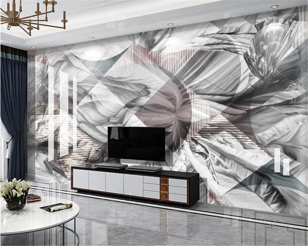 3d Wallpaper Mural microcristalina moderna minimalista de linhas geométricas de mármore papel HD Impressão Digital Moisture parede