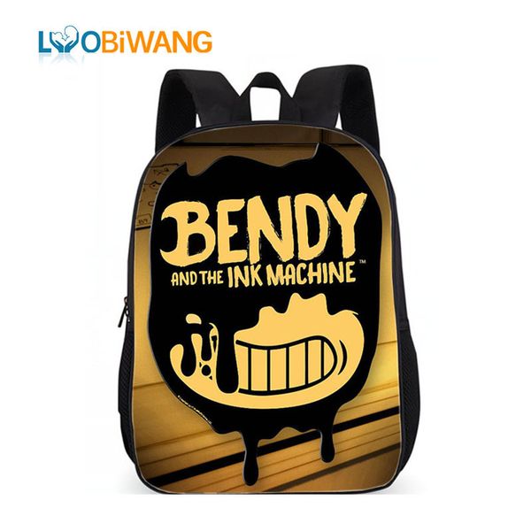 

luobiwang bendy and the ink machine backpack boys girls cartoon children backpacks famous game kids school bags bookbag backpack y190530