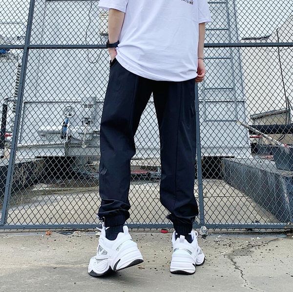 

2020 new fa7164 couple spring casual joggers pants men cotton elastic long trousers casual homme military cargo pants, Black