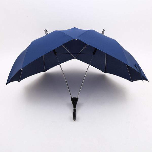 

two-pole couple creative semi-automatic umbrella pure color fashion men and women business umbrella double conjoined