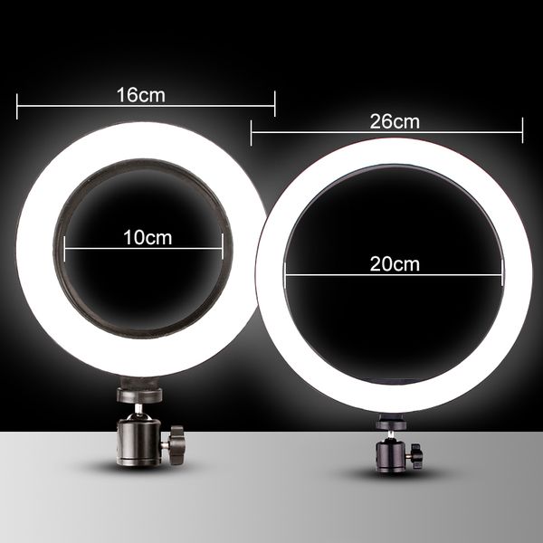 

4in1 26cm 20cm selfie ring light with phone camera holder pgraphy lighting with remote control for p video with tripod