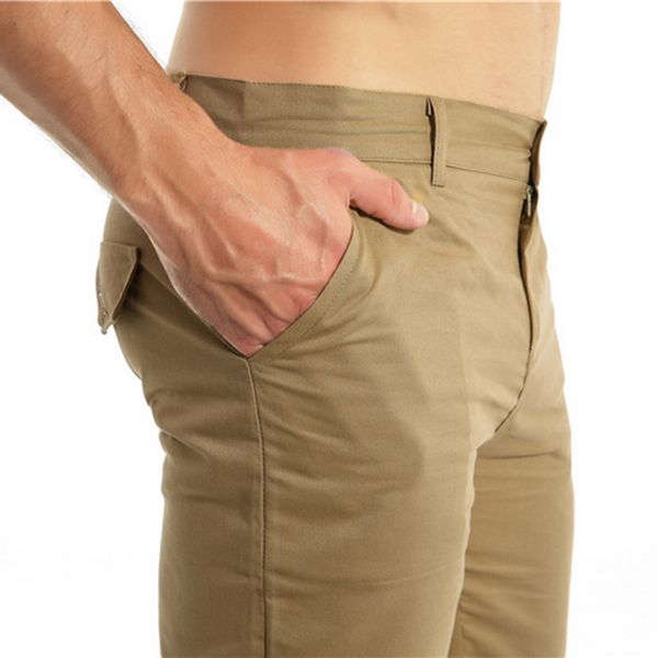 

laamei sweatpants men 2019 stretch pants trousers brand clothing long khaki pants solid male casual straight trousers, Black