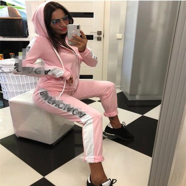 

designers tracksuit women luxury sweat suits autumn brand womens print tracksuits jogger suits jacket +pants sets sporting suit, Gray
