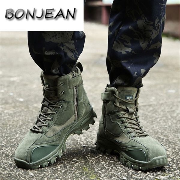 

men tactical boots winter leather special force desert ankle combat boots men leather snow army footwear big size