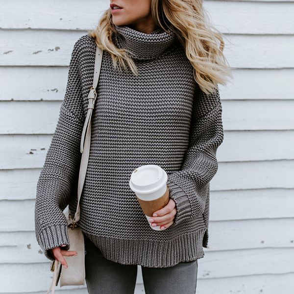 

new winter women turtleneck sweater womens casual loose long sleeve warm sweater pullover winter cable knitted jumpers 6q2318, White;black