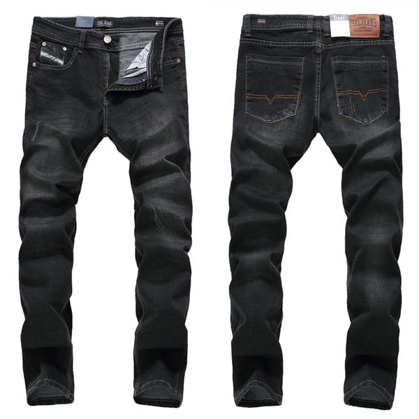 

new arrival fashion mens black jeans elastic trousers male slim fit balplein brand jeans with stretch ripped men h707, Blue