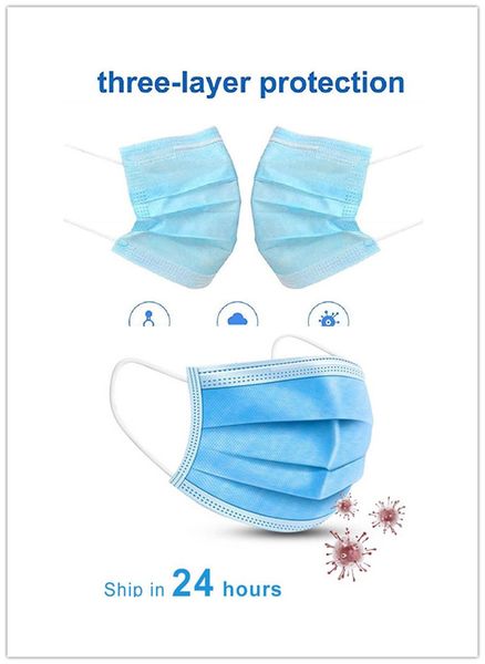 

anti-dust blue mask adulte disposable masks dustproof earloop face mouth masks facial protective cover masks wholesale send quickly