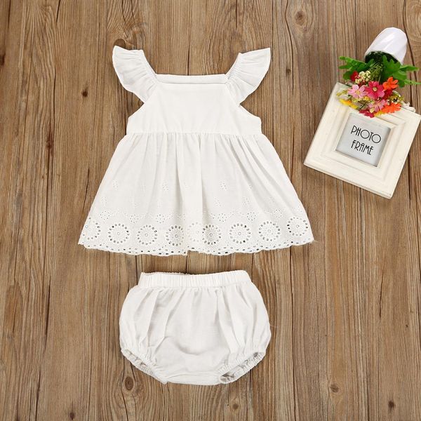 

cute newborn baby girls hollow flying sleeve dress flower party pageant dress shorts cotton outfits dresses 0-24 months, Red;yellow