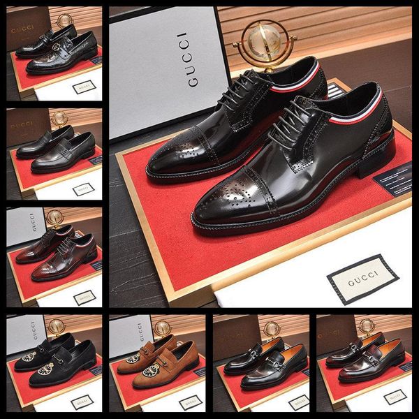 

20fw genuine leather luxurious full brogue men's dress shoes manager business wedding suit formal shoes claret vintage style yetc0 tc0, Black