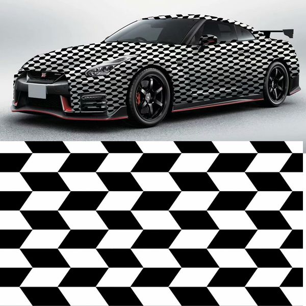 

black white grid sticker film camouflage vinyl with air bubbles camo car wrap foil wrapping adhesive decal