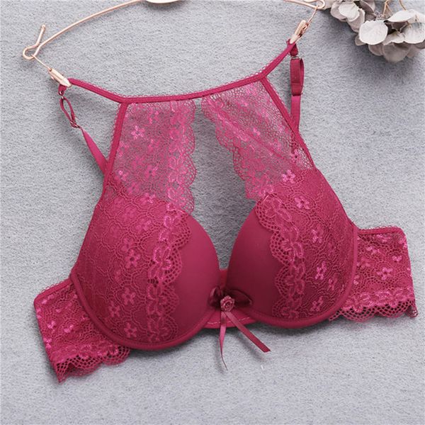 

women lace bra push up brassiere lingerie underwear femme seamless bra intimates lace bralette crop bras for women, Red;black