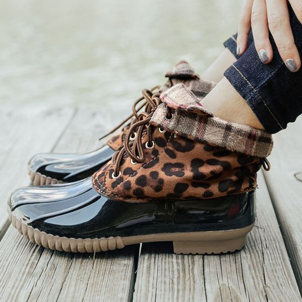 

shoes woman boots women platform lace up shoes thick heel short boot ladies casual plus size footwear drop shipping, Black