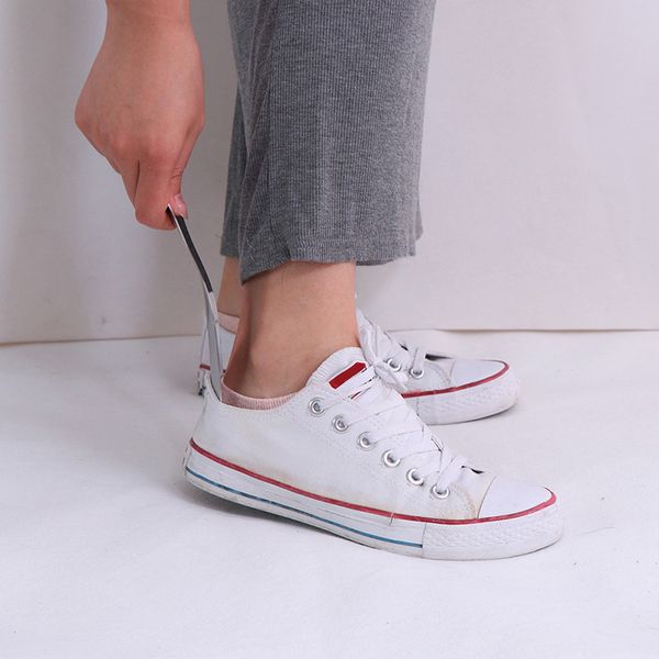 

19см easy handle чистка horns профессиональный shoehorn практические прочная нержавеющая сталь серебряный тон обуви хорн lifter прочные скол, White;pink