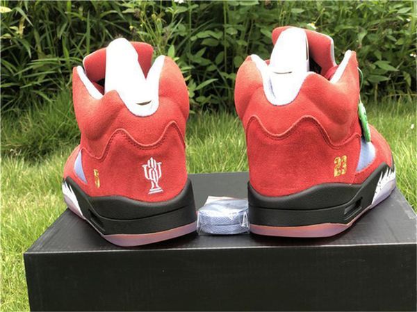 

2019 new trophy room air 5 jsp black red suede 5s men basketball shoes family and friend ice blue ci1899-400 authentic outdoor shoes