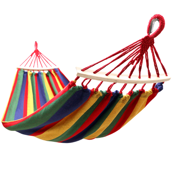 

single double thickening hammock outdoor indoor balcony student dormitory swing wooden stick anti-rollover canvas hammock