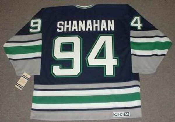 Homens para jovens personalizados Vintage# 94 Brendan Shanahan Hartford Whalers 1995 CCM Hockey Jersey Size S-5xl ou personalizado qualquer nome ou número