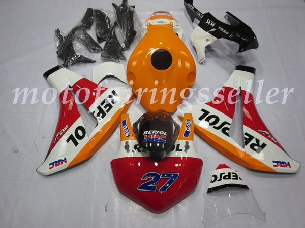 

oem quality new abs full fairings kits fit for honda cbr1000rr (2008 2009 2010 2011) cbr1000rr 08 09 10 11 bodywork set white red orange no2