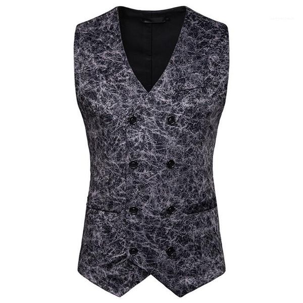

vests sleeveless casual mens outerwear with button male clothing leopard mens suit, Black;white