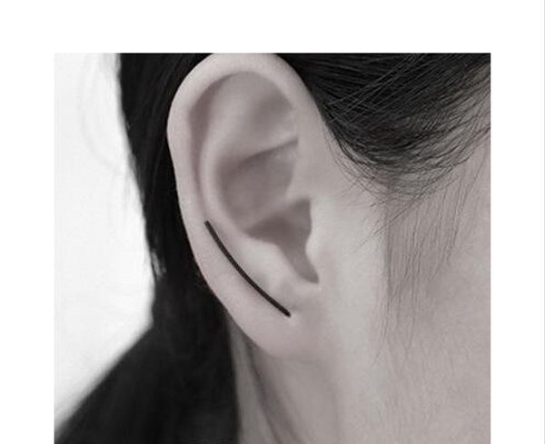 

punk simple u shape earrings for women minimalist ear stud earrings fine jewelry geometry simple brincos bijoux new 2018, Golden;silver