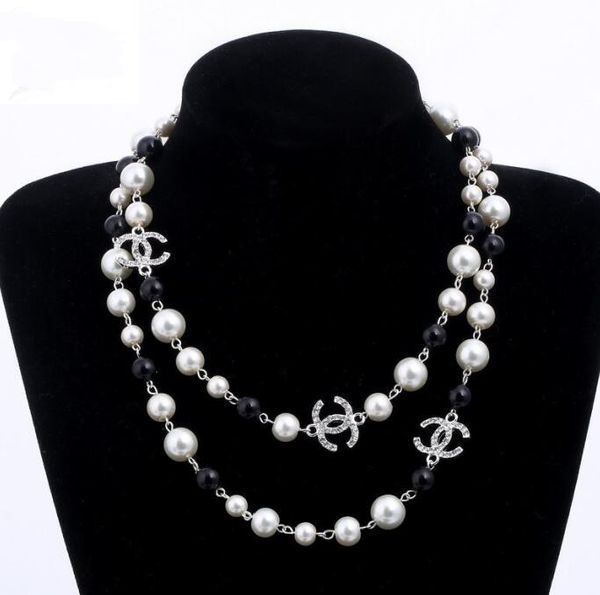 

Leaf luxury de igner lady jewelry famou brand neckle long necklace collare women weater pearl quality