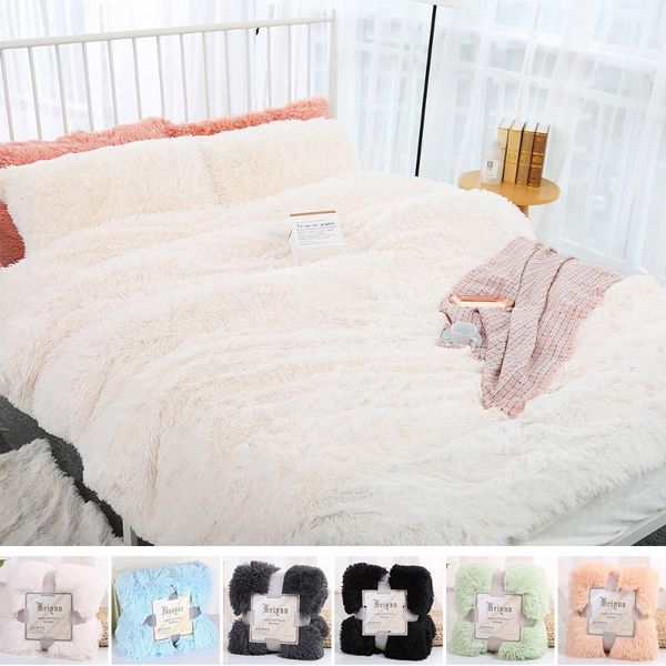 

nordic super soft shaggy fur plush blanket fuzzy cozy with fluffy sherpa throw blankets bed sofa double-deck coral blanket gift