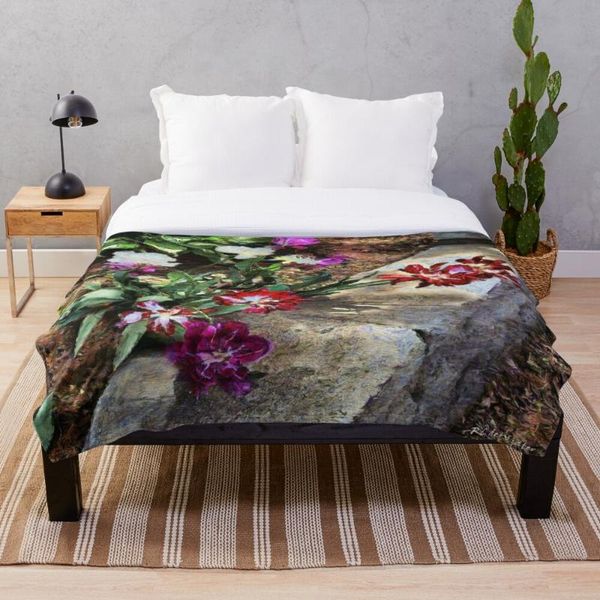 

soft blanket for bed sherpa flannel fleece blanket home travel sofa soft throw sunrise garden